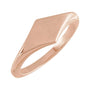 Sapphire Row Engravable Geometric Signet Ring - 14K Rose Gold