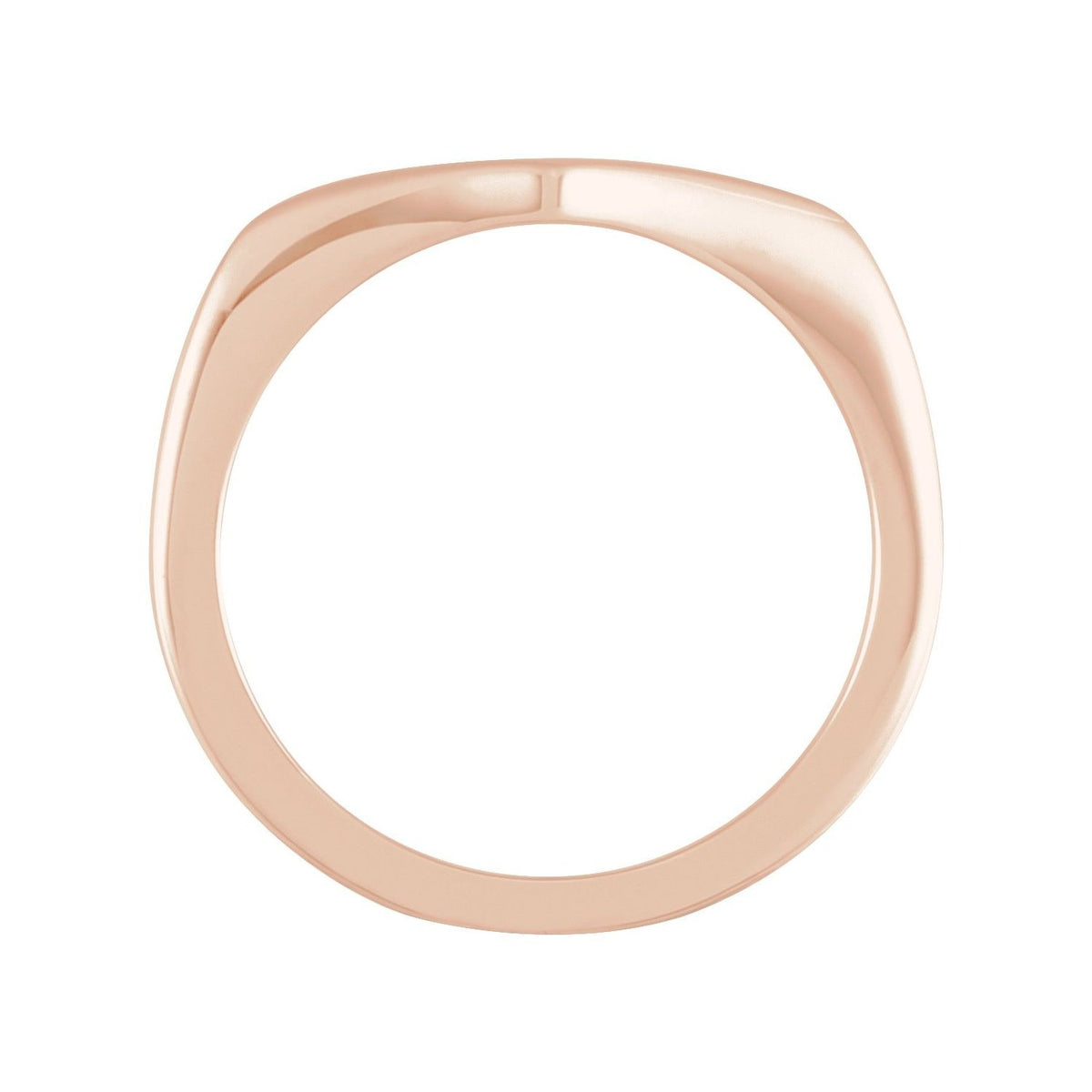 Sapphire Row Engravable Geometric Signet Ring - 14K Rose Gold (view 2)