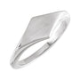 Sapphire Row Engravable Geometric Signet Ring - 14K White Gold