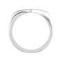 Sapphire Row Engravable Geometric Signet Ring - 14K White Gold (view 2)