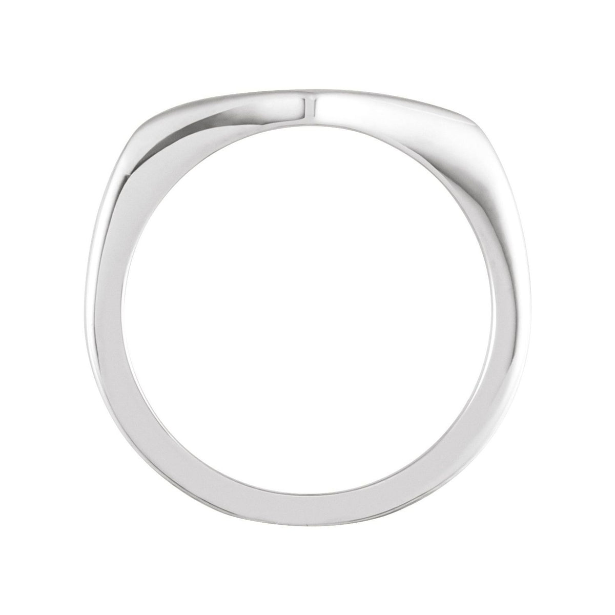 Sapphire Row Engravable Geometric Signet Ring - 14K White Gold (view 2)