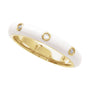Sapphire Row Natural Diamond Black & White Enamel Ring - 14K Yellow Gold, White (view 3)