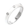Sapphire Row Natural Diamond Black & White Enamel Ring - 14K White Gold, White