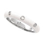 Sapphire Row Natural Diamond Black & White Enamel Ring - 14K White Gold, White (view 3)
