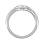 Sapphire Row Engravable Beaded Signet Ring - 14K White Gold (view 9)