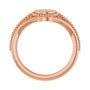 Sapphire Row Engravable Beaded Signet Ring - 14K Rose Gold (view 2)