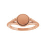 Sapphire Row Engravable Beaded Signet Ring - 14K Rose Gold (view 3)