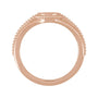 Sapphire Row Engravable Beaded Signet Ring - 14K Rose Gold (view 7)