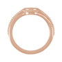 Sapphire Row Engravable Beaded Signet Ring - 14K Rose Gold (view 9)