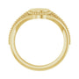 Sapphire Row Engravable Beaded Signet Ring - 14K Yellow Gold (view 2)