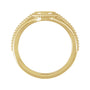 Sapphire Row Engravable Beaded Signet Ring - 14K Yellow Gold (view 7)