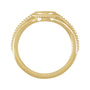 Sapphire Row Engravable Beaded Signet Ring - 14K Yellow Gold (view 9)