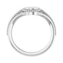 Sapphire Row Engravable Beaded Signet Ring - Platinum (view 2)
