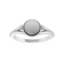 Sapphire Row Engravable Beaded Signet Ring - Platinum (view 3)