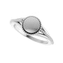 Sapphire Row Engravable Beaded Signet Ring - Platinum (view 5)