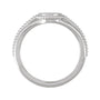 Sapphire Row Engravable Beaded Signet Ring - Platinum (view 7)