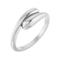 Sapphire Row Gold Domed Bypass Ring - Platinum