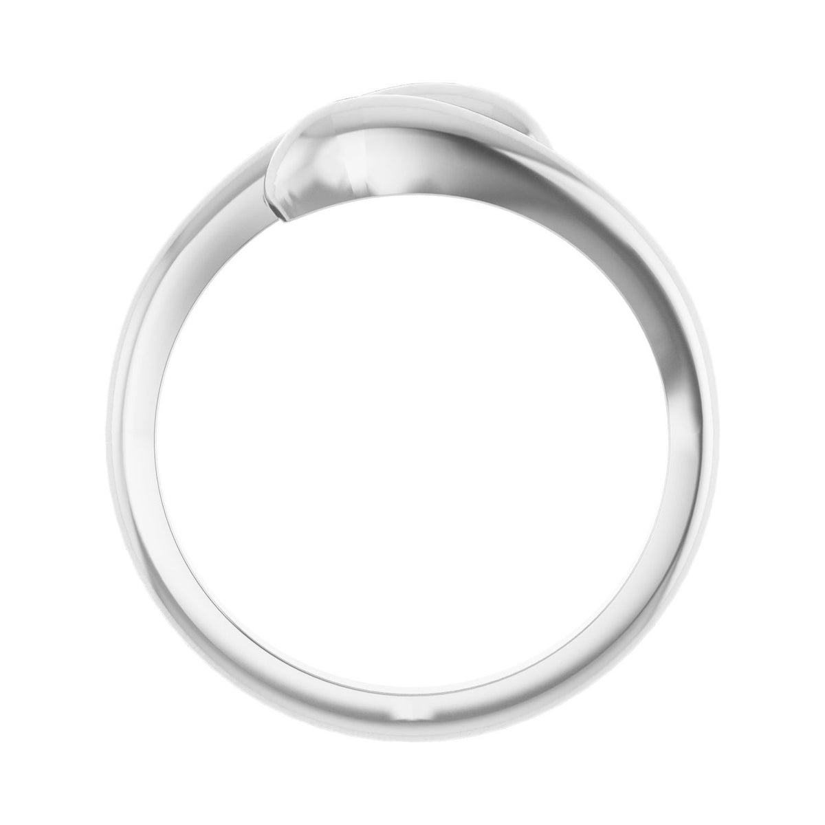 Sapphire Row Gold Domed Bypass Ring - Platinum (view 2)