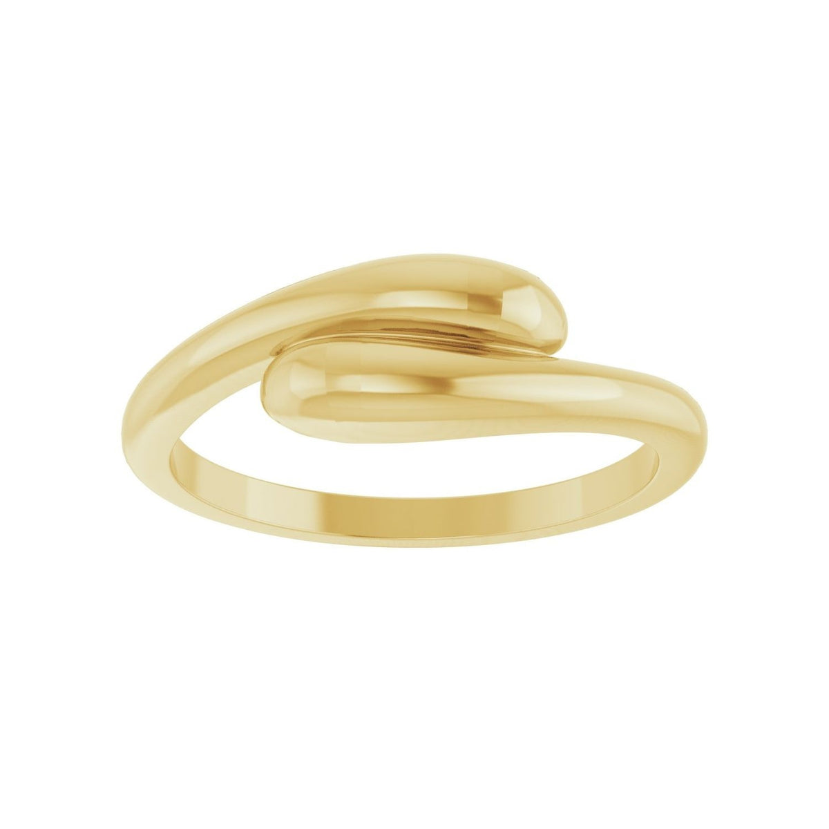 Sapphire Row Gold Domed Bypass Ring - 14K Yellow Gold (view 3)