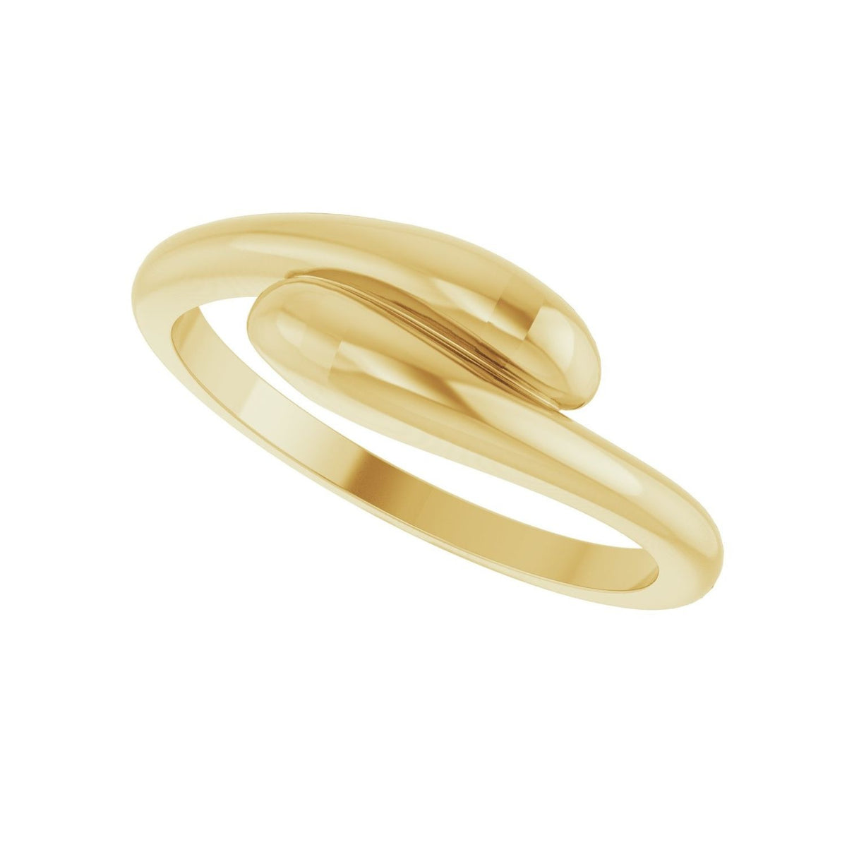Sapphire Row Gold Domed Bypass Ring - 14K Yellow Gold (view 5)