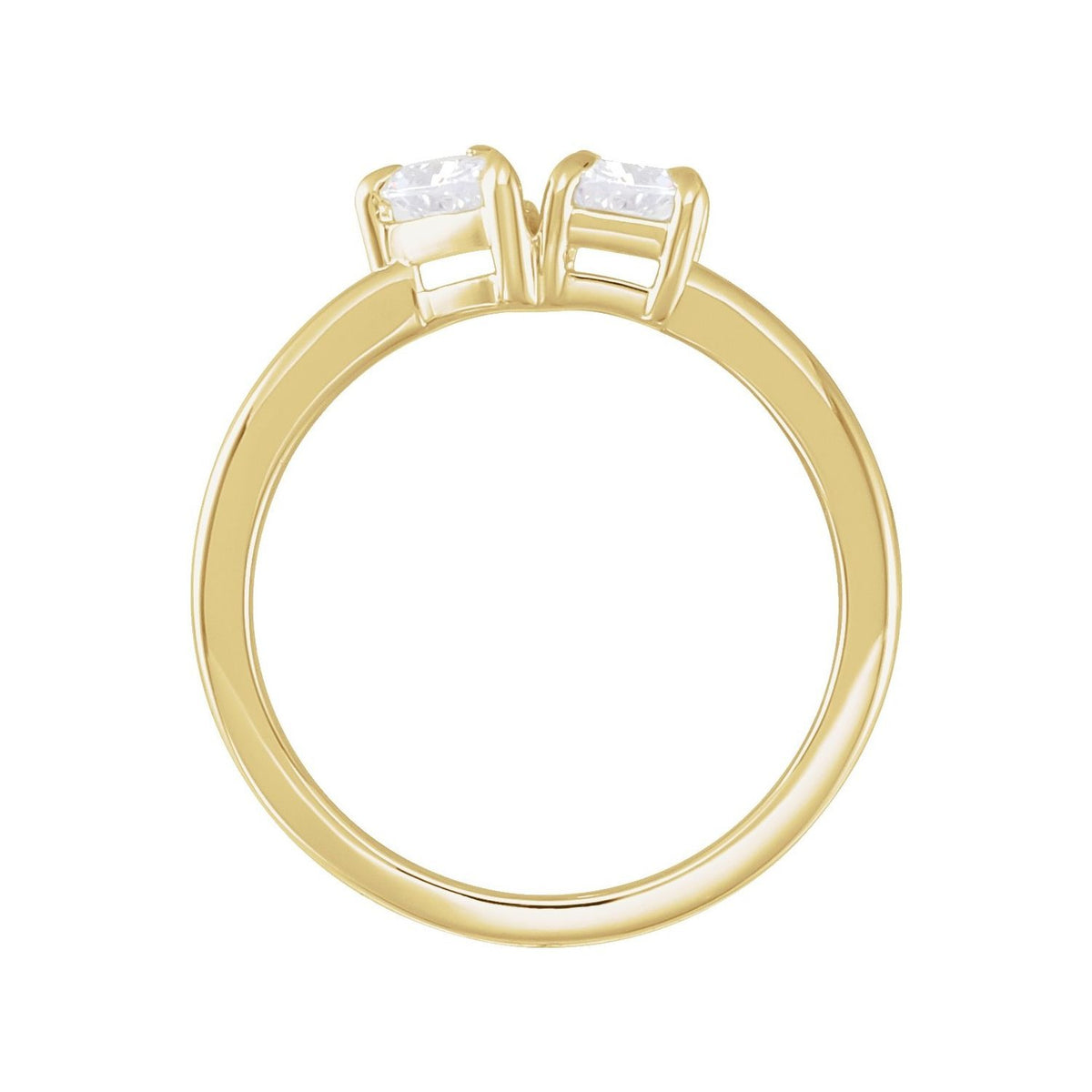 Sapphire Row Lab-Grown Diamond Toi et Moi Ring - 14K Yellow Gold (view 2)