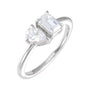 Sapphire Row Lab-Grown Diamond Toi et Moi Ring - 14K White Gold