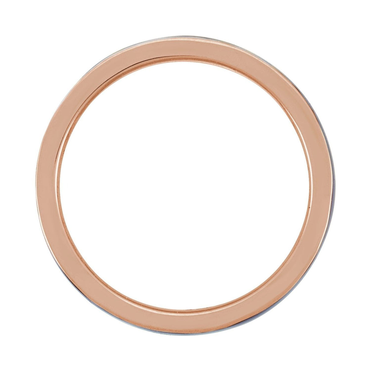 Sapphire Row Gold Enamel Stackable Ring - 14K Rose Gold, Blue (view 2)
