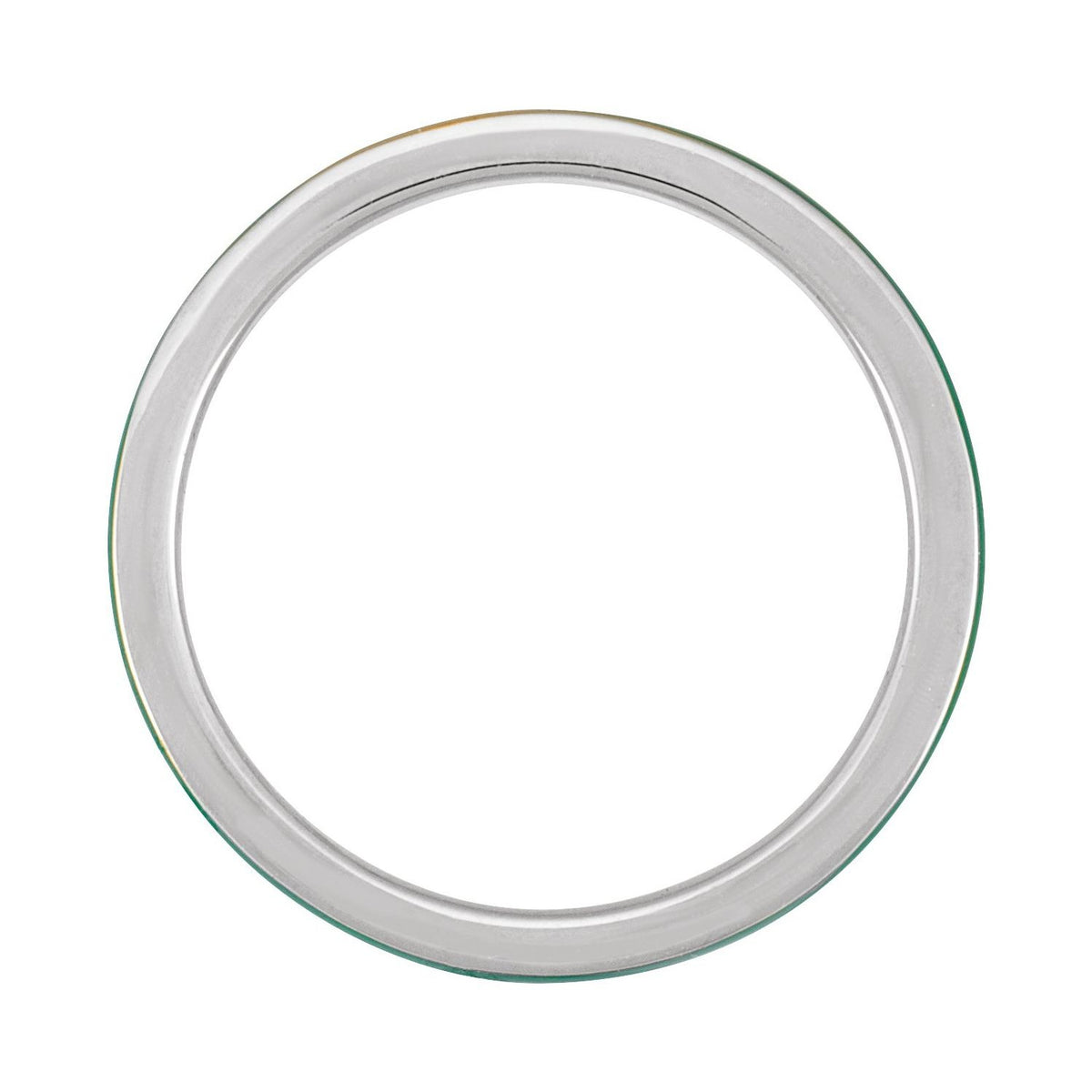 Sapphire Row Gold Enamel Stackable Ring - 14K White Gold, Green (view 2)