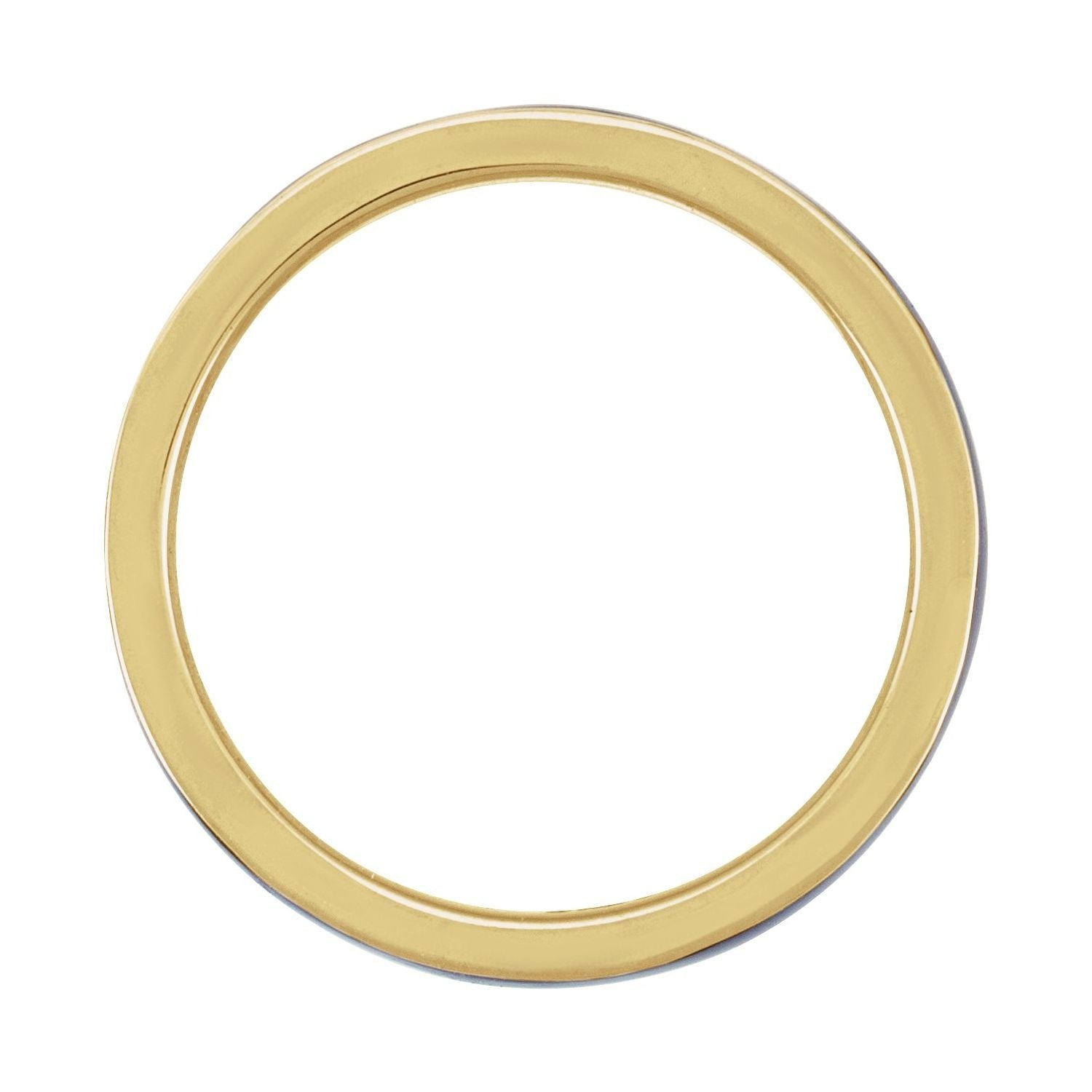 Sapphire Row Gold Enamel Stackable Ring - 14K Yellow Gold, Blue (view 2)