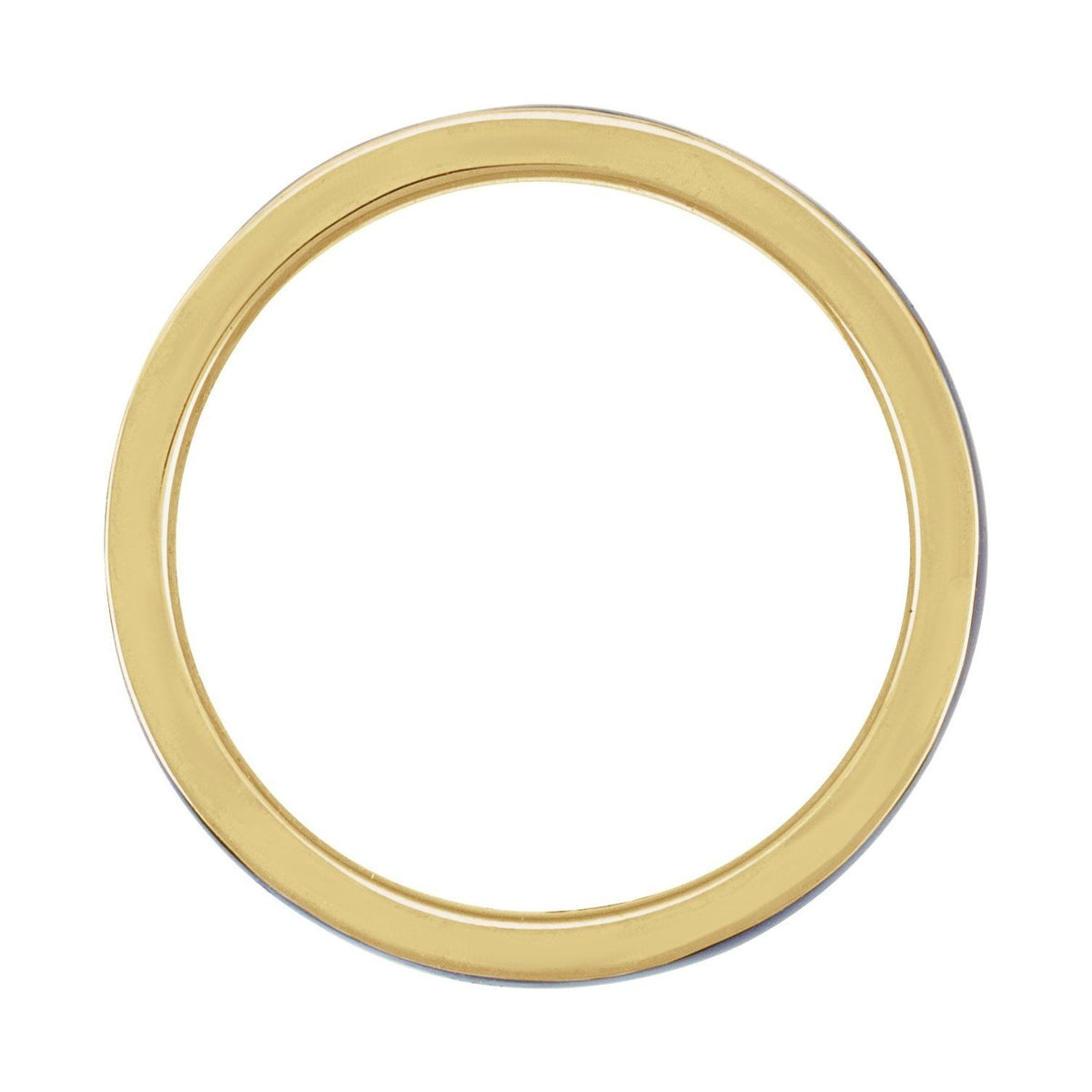 Sapphire Row Gold Enamel Stackable Ring - 14K Yellow Gold, Blue (view 2)