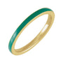 Sapphire Row Gold Enamel Stackable Ring - 14K Yellow Gold, Green
