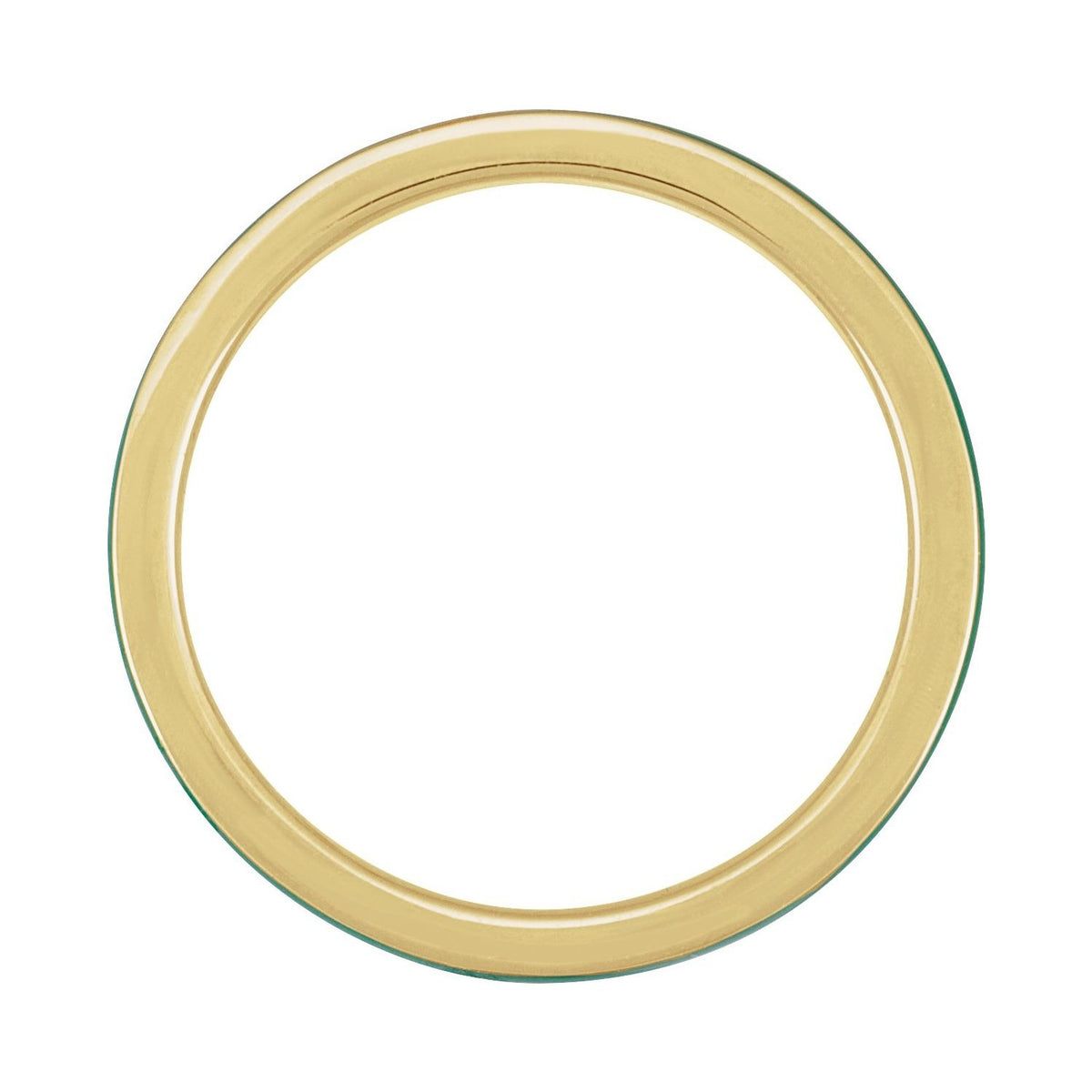 Sapphire Row Gold Enamel Stackable Ring - 14K Yellow Gold, Green (view 2)