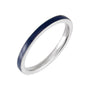 Sapphire Row Gold Enamel Stackable Ring - 14K White Gold, Blue