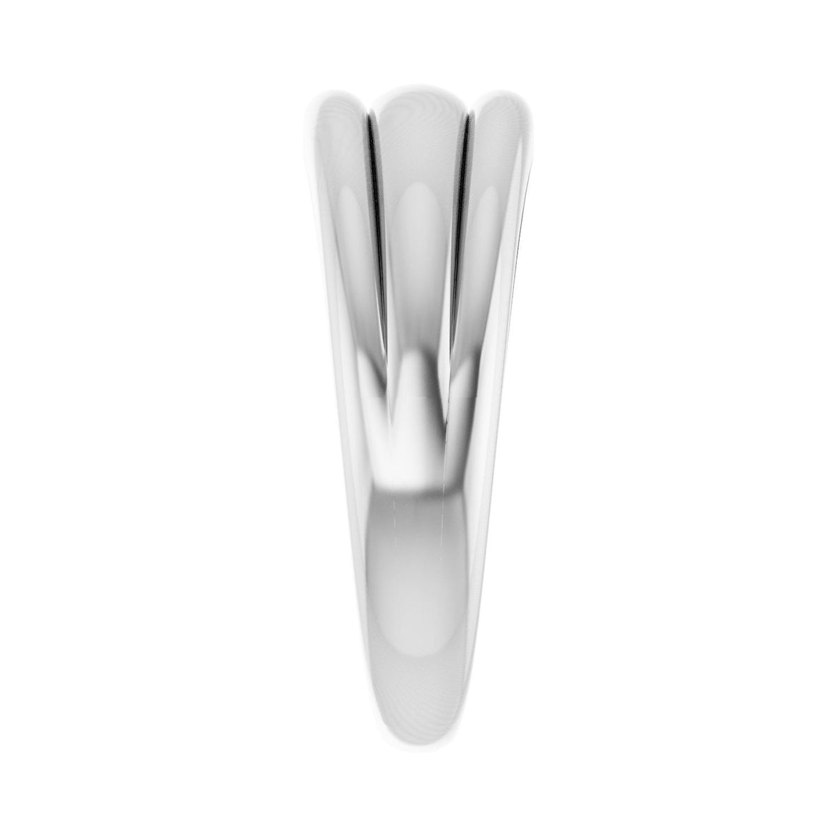 Sapphire Row Gold Triple Dome Ring - 14K White Gold (view 4)