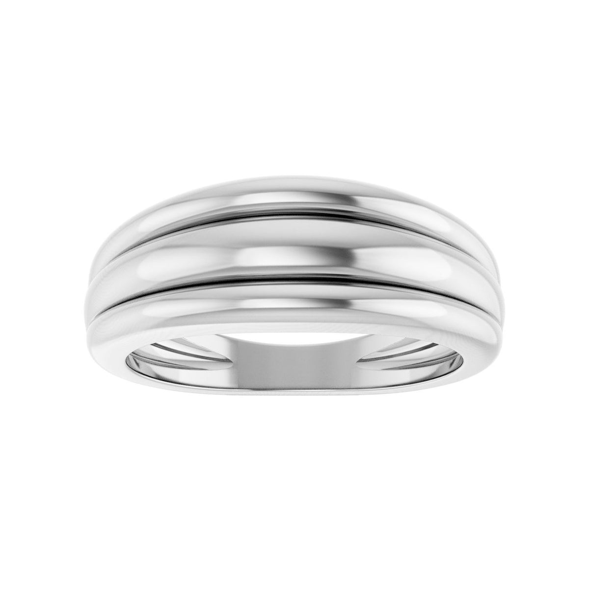 Sapphire Row Gold Triple Dome Ring - Platinum (view 3)