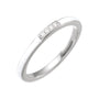 Sapphire Row Natural Diamond Pavé Enamel Stackable Ring - 14K White Gold, White