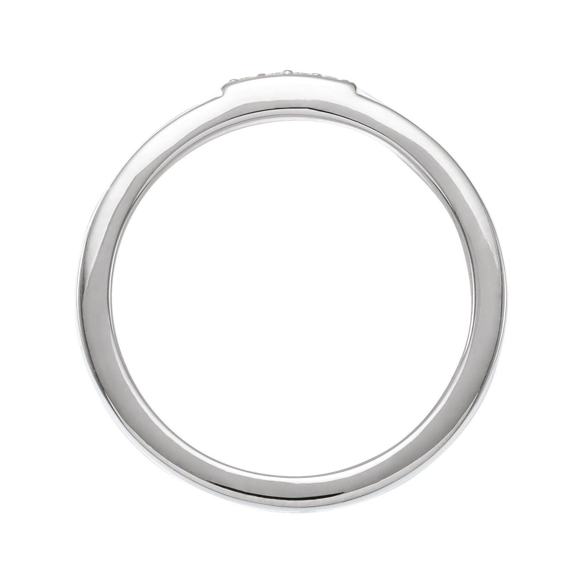 Sapphire Row Natural Diamond Pavé Enamel Stackable Ring - 14K White Gold, White (view 2)