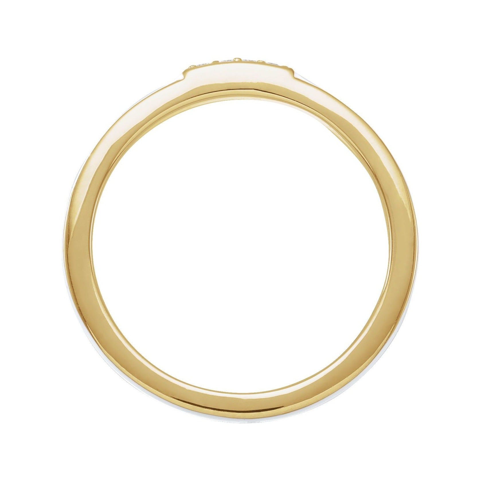 Sapphire Row Natural Diamond Pavé Enamel Stackable Ring - 14K Yellow Gold, Black (view 2)