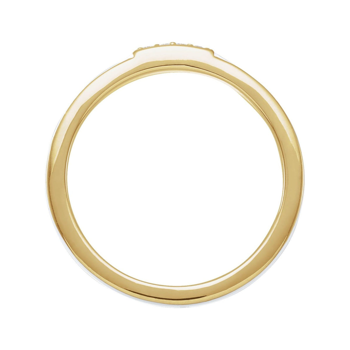Sapphire Row Natural Diamond Pavé Enamel Stackable Ring - 14K Yellow Gold, White (view 2)