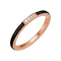Sapphire Row Natural Diamond Pavé Enamel Stackable Ring - 14K Rose Gold, Black