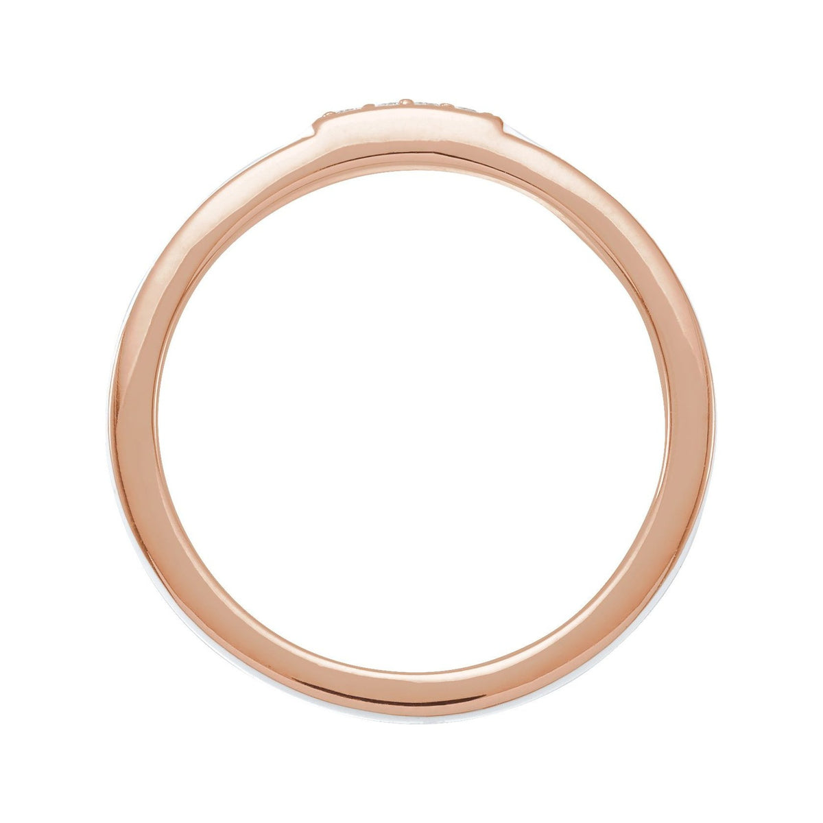 Sapphire Row Natural Diamond Pavé Enamel Stackable Ring - 14K Rose Gold, Black (view 2)