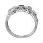 Sapphire Row Natural Gemstone Bubble Bezel Multi-Row Ring - Blue Sapphire, 14K White Gold (view 2)