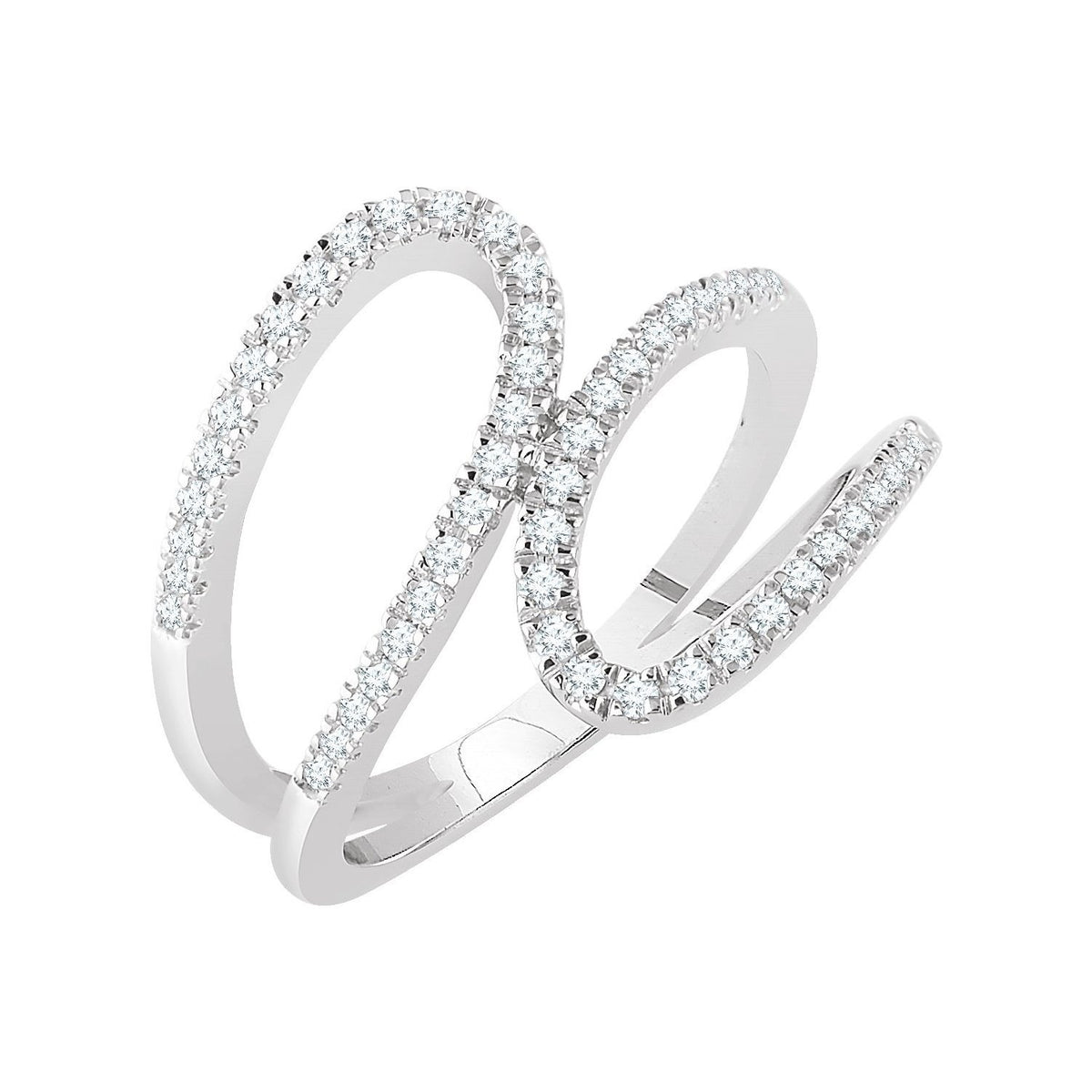 Sapphire Row Natural Diamond Pavé Freeform Ring - Default Title