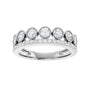 Sapphire Row Lab-Grown Diamond Milgrain Bezel Ring - 14K White Gold (view 3)
