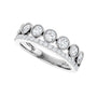 Sapphire Row Lab-Grown Diamond Milgrain Bezel Ring - 14K White Gold (view 5)