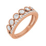 Sapphire Row Lab-Grown Diamond Milgrain Bezel Ring - 14K Rose Gold