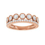 Sapphire Row Lab-Grown Diamond Milgrain Bezel Ring - 14K Rose Gold (view 3)