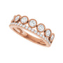 Sapphire Row Lab-Grown Diamond Milgrain Bezel Ring - 14K Rose Gold (view 5)