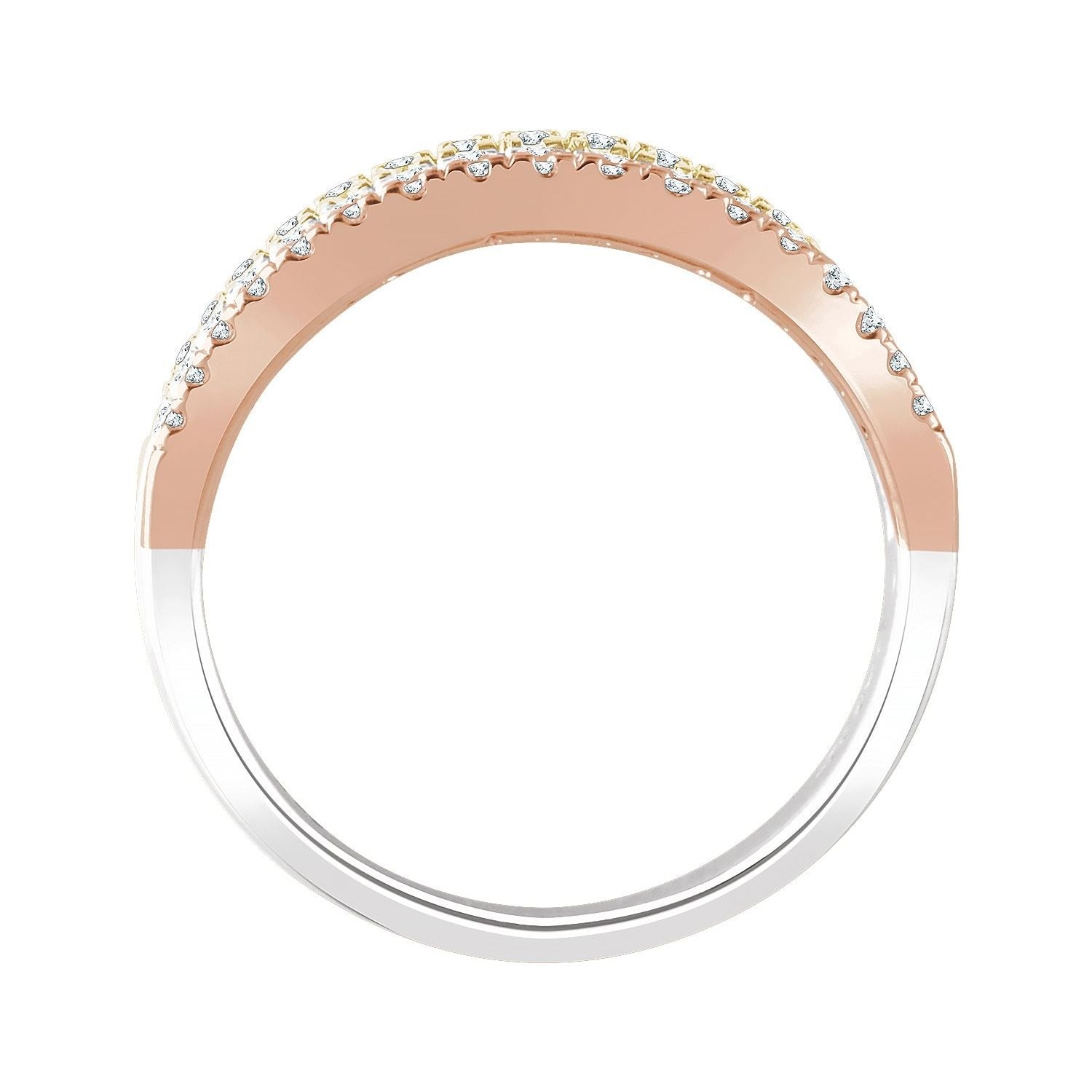 Sapphire Row Natural Diamond Tri-Color Pavé Ring - Default Title (view 2)