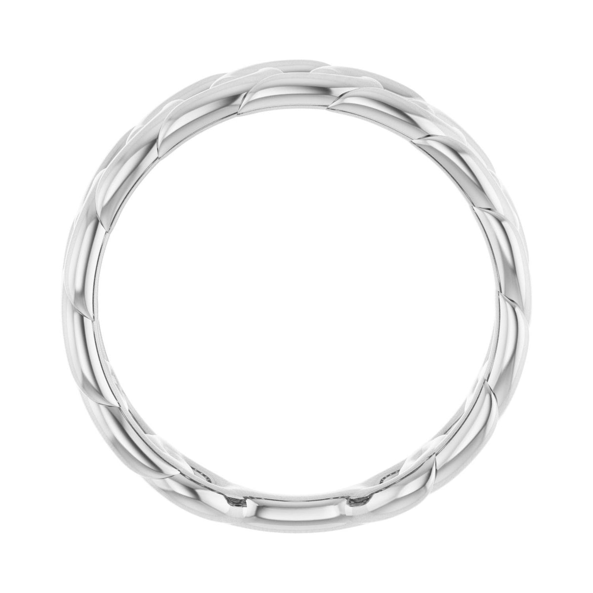 Sapphire Row Gold Chunky Chain Link Ring - Platinum (view 2)